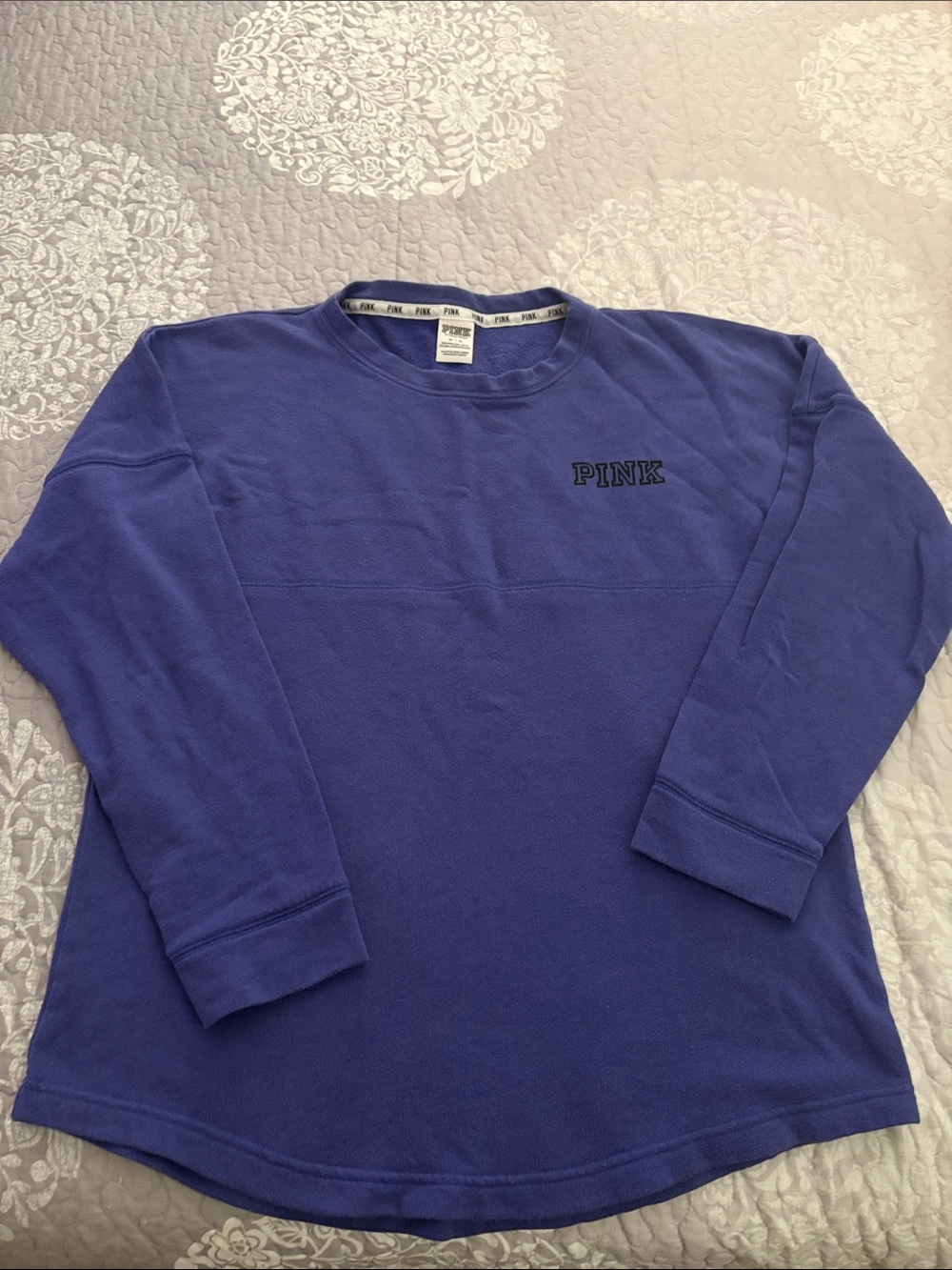 PINK Victoria's Secret Purple Crewneck Sweatshirt with Small Logo